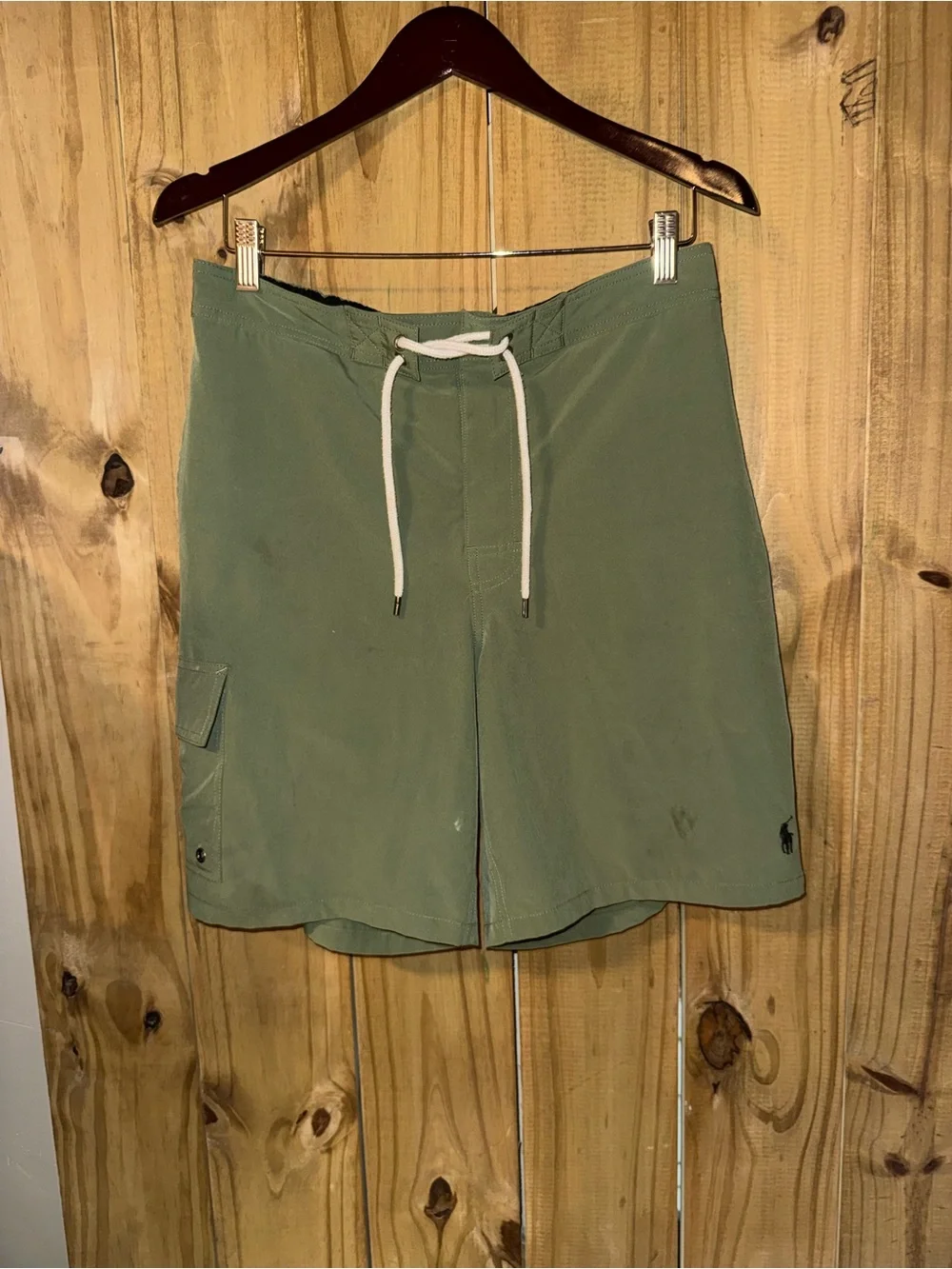Polo by Ralph Lauren Olive Drawstring Cargo Swim Shorts